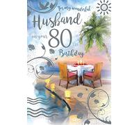 Wonderful Husband 80 80th Today Dinner Date Happy Birthday Card Lovely Verse