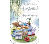 Wonderful HUSBAND Anniversary card Aura Range