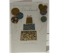 Wonderful Husband Birthday Card - Gifts - 9 x 6.25 Inches - Words and Wishes