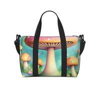 Wonderful Little Mushroom Print Weekend Holdall 41cm Water Resistant Duffle Cabin Luggage Under Seat Travel Tote for Women