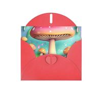 Wonderful Little Mushrooms Elegant Pearl Paper Holiday Greeting Card For Christmas, Blessing Card，Birthday, Valentine'S Day