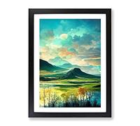 Wonderful Mountain Landscape No.1 Framed Print | A2 Black Framed Wall Art | Ready to Hang | Modern Landscape Picture | Living Room Bedroom Lounge Office