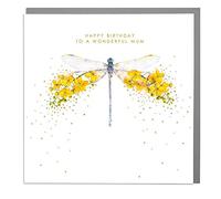 Wonderful Mum - Dragonfly - Birthday Card with Grey Envelope by Lola Design