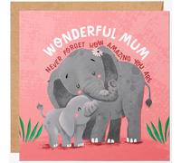 Wonderful Mum Mother's Day Card - Cute Elephant Design - Never Forget How Amazing You Are - Mum Birthday Card, Thank You for Mummy