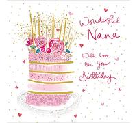 Wonderful Nana Pretty Gold Foiled Birthday Greeting Card Pink Range Cards 474811
