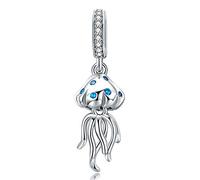 Wonderful Ocean Underwater World 925 Sterling Silver Bead Shark Turtle Tropical Fish Charm Fit Original Bracelet (Jellyfish)