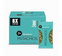Wonderful Pistachios No Shells, Sea Salt & Vinegar Nuts, 2.25 Oz (Pack Of 8)