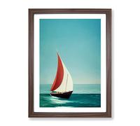 Wonderful Sailing Boat Framed Print for Living Room Bedroom Home Office Décor, Wall Art Picture Ready to Hang, Walnut A3 Frame (34 x 46 cm)