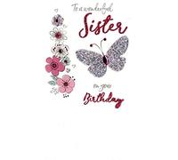 Wonderful Sister Birthday Greeting Card Hand-Finished Champagne Range Cards JGS610