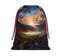 Wonderful soccer game Printed Drawstring Flannel Bag, Holiday Wrapping Bag Birthday Bag