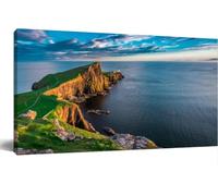 Wonderful Sunset At The Point Lighthouse Scotland Wall Art Canvas Prints Painting Nature Pictures Unframed Paintings Canvas Wall Art Vintage For Living Room Bedroom Kitchen Home And Office 12x16 Inch