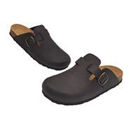Wonderful Traits Men's Ecological Leather Closed Slippers Winter Summer Walking Clogs, Home and Garden Adjustable Band Ecosustainable Product Made in Spain, Leather, 9.5 UK