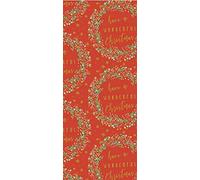 Wonderful Wreath RED Christmas Glick Tissue Wrap Wrapping Paper - 500x750mm x 4 Sheets