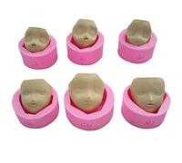 WonDerfulC 6pcs Silicone Human Head Mould Fondant Face Moulds Model Doll Head Mold Making Cake Clay Resin Candle Soap Molds