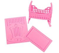 WonDerfulC Baby Crib Fondant Cake Mold Baby Cradle DIY Chocolate Molds Epoxy Mould Cupcake molds Silicone Baking Mold