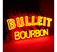 WonderfulLife Bourbon Whiskey Neon Sign for Bar Pub man Cave or Party,Bright Led Light Suitable for Garage Decor or Business Display,5V USB Powered Easy Hanging.