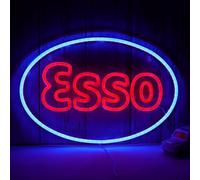 WonderfulLife Esso Neon Sign for Garage Decor,Led Signs for Bar Man Cave Wall Decor,Lube Store or Gasoline Station Display Lighting,Easy Hanging.