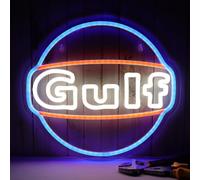 WonderfulLife Gulf Neon Sign for Garage Decor,Led Signs for Bar Man Cave Wall Decor,Gasoline Station Display Lighting,Easy Hanging.