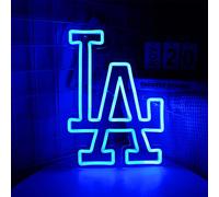 WonderfulLife Los Angeles Dodgers LA Neon Sign for Wall Decor,Garage or Man Cave Decor,Dorm Decorations,Office Wall Art and Game Room Decor（Blue）