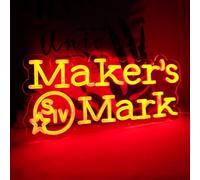 WonderfulLife Maker's Mark whiskey Neon Sign for Bar Pub Man Cave and Party decor,Bright Led Light Suitable for Garage Decor or Business Display,5V USB Powered Easy Hanging.