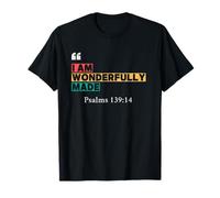Wonderfully Made - Psalm 139:14 Vintage Scripture Design T-Shirt