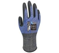 Wondergrip - Dexcut - WG-1875 Safety Gloves - Single Nitrile Coating - Cut Level C/ANSI A3 - Heat Resistant - Touchscreen Compatible - High Grip & Reinforced Thumb Crotch - Blue - Large