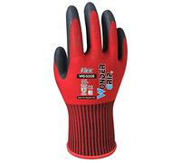 Wondergrip - Flex - WG-500R Safety Gloves - Single Nitrile Coating - DuaLiner Technology - High Grip & Ergonomic Fit - For Dry-to-Oily Conditions - Red - Large