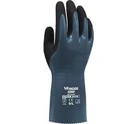 Wondergrip - Oil Guard - WG-528L Safety Gauntlet - Triple Nitrile Coating - Oil Resistant - High Grip - Abrasion & Tear Resistant - High Dexterity - Grey/Black - Large