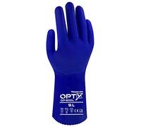 Wondergrip - Opty - OP-600L Safety Gloves - Triple PVC Coating - Chemical Resistant & High Grip - Rough Finish Palm - Long Cuff - Ergonomic Fit - Blue - X Large