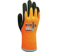 Wondergrip - Thermo - WG-380 Safety Gloves - Double Latex Coating - Acrylic Piled Loop Liner - High Grip & Cold Resistance - EN511, Flexible Winter Gloves - Orange - Large