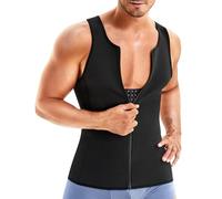 Wonderience Men Waist Trainer Belt Slimming Body Shaper Sweat Weight Loss Corset (Black, 3XL)