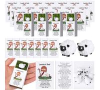 Wonderjune 36 Sets 36 Sets Lamb of God Christian Gifts Bulk Mini Sheep Religious Gifts Bible Verse Card Christian Party Favors Jesus Sunday School Easter First Communion Party for Christians (Lamb)