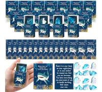 Wonderjune 36 Sets Emotional Support Positive Appreciation Gifts for Volunteers Teachers Employee Coworkers Mental Health Breathing Box Mini Resin Cards Graduation End of Year Presents (Shark)