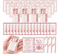 Wonderjune 60 Sets Christmas Candy Cane Story Gifts Mini Plastic Candy Cane with the Legend of Canes Cards Christmas Stocking Stuffers Church Events Party Favors for Coworkers Teachers