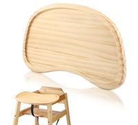 Wonderjune Baby High Chair Tray Wood Antique Vintage Baby Toddler Infant Seat Tray Replacement Solid Wooden High Chair Accessory for Kitchen Toddlers and Babies Home Finger Foods Placemat