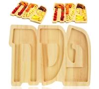 Wonderjune Passover Seder Plate Wooden Pesach Nut Tray Candy Snack Serving Dish Cute Decorative Tableware Tray Funny Charcuterie Board for Passover Table Decor, Jewish Dinner, Party Supplies