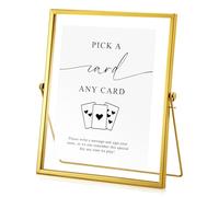 Wonderjune Please Sign Our Guest Book Sign for Wedding Playing Cards Guest Book Sign Gold Floating Picture Frame Wedding Signs Place Card Menu Holder 10x8 Inch Please Sign