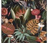 Wonderland Jungle Exotic Wallpaper Black Sample