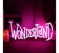 Wonderland Neon Signs Alice In Wonderland Neon Light for Wall Art Decor, Dimmable Pink LED Neon Lights for Bedroom Theme Hotel Bar Decorations Halloween Christmas Kids Gifts 7 * 16 IN