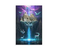 Wonderland Paradise 3D Canvas Prints Wall Art Dreamy Scenery Pictures Paintings for Living Room Bedroom Home Decorations Modern Artwork Ready to Hang 12x18inch(30x45cm)