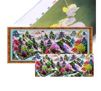 Wonderland People Full 11CT 3 Strands DIY Stamped Embroidery Needlepoint Starter Kits Large Size 150x61cm Cross Stitch Art and Crafts Kits for Adults Home Decor