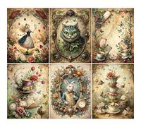 Wonderland People Rice Papers, 8 x 10.5 inch (A4) - 6 Pieces | 6 Unique Designs | Versatile Decoupage Designs for Art Projects & Crafting by CRAFT KREATIVELY