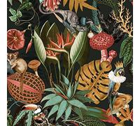 Wonderland Tropical Animal Wallpaper Black Holden 91193