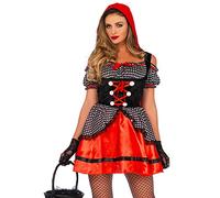 Wonderland W5039506011 Little Miss Fancy Dress Costume, Women, Black, red, UK 12-14