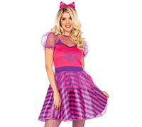 Wonderland W5040106208 Miss Cheshire Cat Fancy Dress Costume, Women, Pink, Purple, UK 12-14