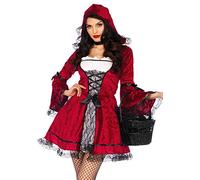 Wonderland W5040206003 Gothic Miss Red Fancy Dress Costume, Women, UK 12-14