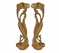 Wonderlist Handicrafts Indian Handmade Brass Décor Handle Pull Beautifully Handcrafted Design Brass Door Handle Pull (Peacock)