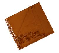 Wonderlist Tibetan Meditation Shawl Wool Handloom Meditation Oversize Shawl Throw Pure Wool Wrap Clothing Gift for Men Women, Orange, Large