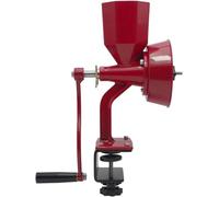WONDERMILL Hand Grain Mill Red Wonder Junior Deluxe- Manual Grain Mill and Grain Grinder for Dry and Oily Grains - Kitchen Flour Mill, Grain Mill Hand Crank and Spice, Corn, Wheat Stone Mill Grinder