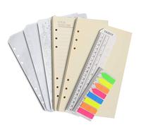 Wonderpool 320 Pages Blank/Lined A5 Refill Paper Inserts Binder Loose Leaf Paper, Dividers, Pocket, Neon Page Marker, Bookmark, Stencils for Refillable 6 Ring Binder Journal Notebook Diary Planner(A5)